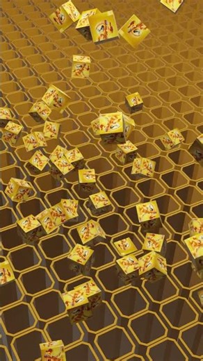 Golden Cubes Falling Perfectly 😵‍💫 #shortsfeed