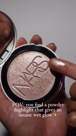 Smita Holden on Instagram: "POV: you find a powder highlight that gives an insane wet glow✨ @narsissist light reflecting luminizing powder in shade heavenly! I have trouble finding powder highlights that will give this kind of glow without sparkle but this one hits the mark for me! #viralmakeup #trendingmakeup #sparklymakeup #etherealmakeup #nars"
