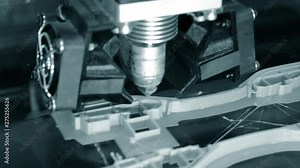 3D printer working. Fused deposition modeling