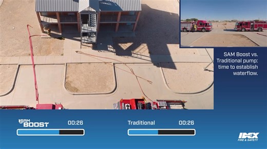 SAM BOOST automatically opens the tank to pump for your, saving critical time when arriving on scene. In a 1V1 challenge, we tested SAM BOOST against a traditional pump method. Can you guess which established water flow quicker! | Generation SAM