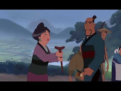 Mulan 1998 film Fa Zhou is Ordered To Serve in The Army