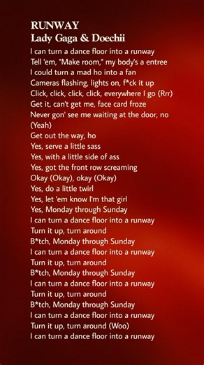 Lady Gaga & Doechii - RUNWAY #lyrics #ladygaga #doechii #runway