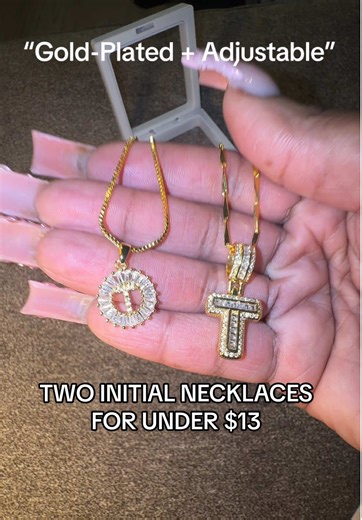 This initial necklace set is such a steal ✨ Two necklaces, fully layered, and under $13. Easy everyday jewelry or the perfect gift 💝 Linked here. #tiktokshopfinds #initialnecklace #layeredjewelry #giftideasforher #affordablejewelry
