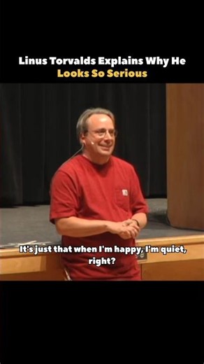 Linus Torvalds Explains Why He Looks So Serious #shorts #linux #coding #knowledge