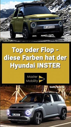 Von Schwarz bis Mattgrün - diese Farben & Ausstattung gibt es für den neuen Hyundai INSTER (2025)