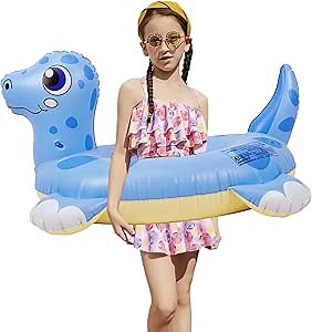 KATAKA Pool Floats for Kids, Inflatable Dinosaur Pool Float Tube Swimming Pool Rings Summer Beach Floaty Party Toys Lounge Raft for Kids