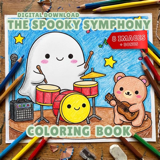 Printable Cute Ghost Coloring Pages for Kids, Bold and Easy Aesthetic Coloring Book, Cozy Hygge Activity for Toddlers and Boys, 9 Pages - Etsy