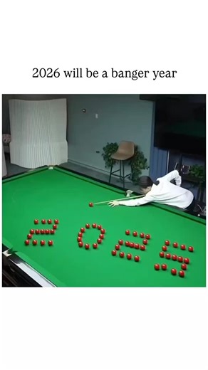 TrendPulseDaily/trending video on Instagram: "This viral New Year's Eve 2025 video showcases a precise snooker trick shot where red balls form "2026" on the green table, with a mirrored overhead reflection, symbolizing high expectations for the year ahead. Posted by Tesla enthusiast @boolusilan , a former Amazon software engineer, the clip aligns with his content style of sharing impressive tech and visual feats, garnering 401,000 likes and 17 million views in hours. Viewer reactions split betwe