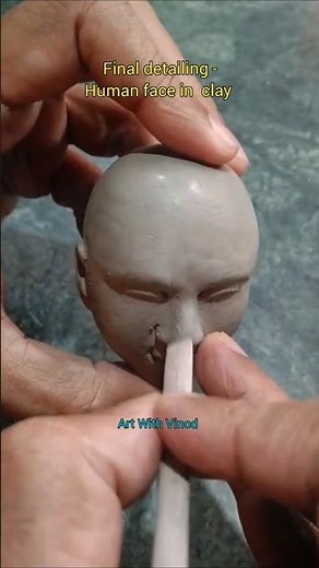 HUMAN FACE in clay / Clay face sculpture tutorial / anatomy #clay #clayart #shorts