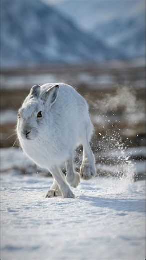 The Arctic hare is a species of hare highly adapted to living in the Arctic tundra and other icy biomes. The Arctic hare survives with shortened ears and limbs, a small nose, fat that makes up close to 20% of its body, and a thick coat of fur. #nature #naturephotography #animals #arctichare visuals – AI assisted | Wilder Move