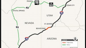 Bridge work on I-15 in Arizona means 220-mile detour for larger vehicles