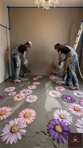 Floral Epoxy Dream Floor - Timelapse Floral Art Reveal. #qualityflooring #interiordesign #home