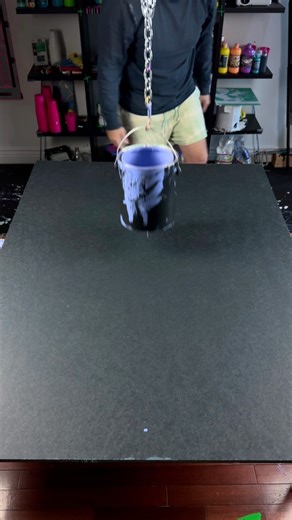 Each day a new shape 🌀 It’s called pendulum painting because the pendulum does the painting. 🔮 #diyart #pendulumpainting #acrylicpouring | Jake Boldt