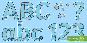 Water-Themed Display Lettering