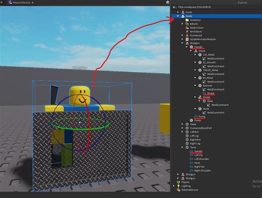 Why is it impossible to rig a shotgun to s shield without roblox returning an error