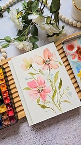 Simple and easy watercolor bouquet. 💐 You can find the full video on my Youtube channel 😀 | Joly Poa Watercolorist