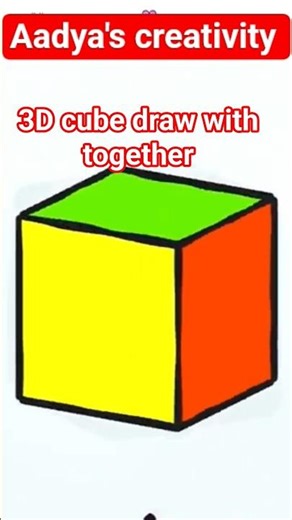 3D cube drawing, painting, colouring