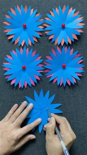 How to make paper flowers / flower making with paper ❤️ 💫 #shorts #paperflower #diypaperflowers