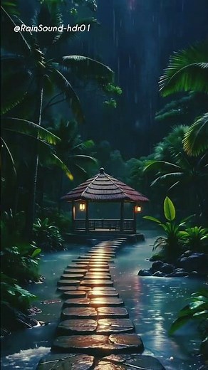 Relaxing Heavy Rain on Jungle Leaves - Sleep Sound Therapy with No Thunder