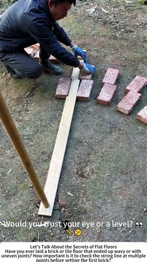Laying Floor Bricks – Using String Lines & Levels for Perfect Alignment 🧱📏