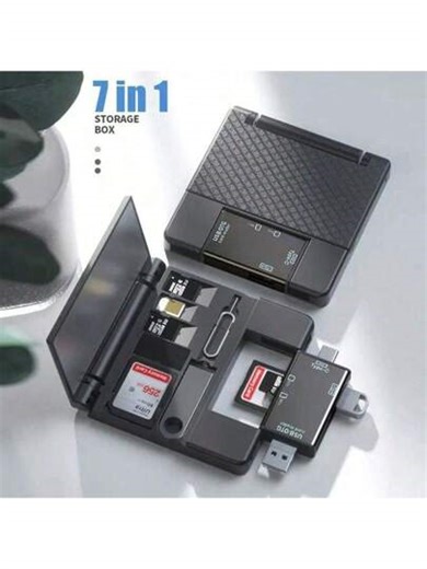 7-In-1 Multifunctional OTG Card Reader, Micro SD/USB/Type-C Interface, Compatible With Digital Cameras, Smartphones, Tablets, With Storage Box, Christmas/Home Gift | SHEIN