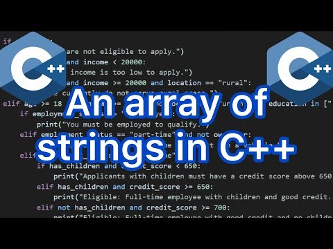 How to work with an array of strings in C++?