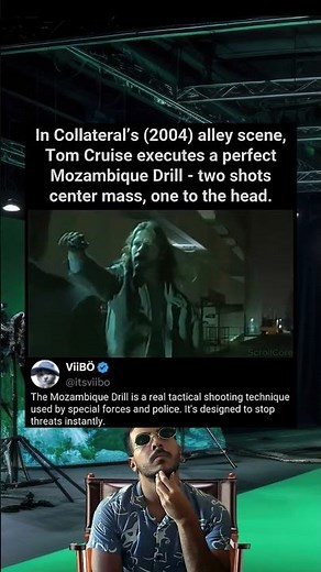 In Collateral's (2004), alley scene, Tom Cruise executes a perfect Mozambique Drill - Two shots