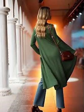 Trendy Long Cardigans Sweater Lightweight Open Front Long Sleeve Maxi Duster Coats with Pockets