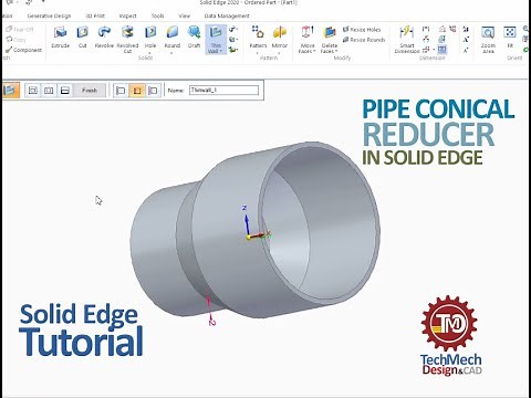 Solid Edge - Pipe Conical Reducer Tutorial | Learn how to make Pipe Conical Reducer in Solid Edge