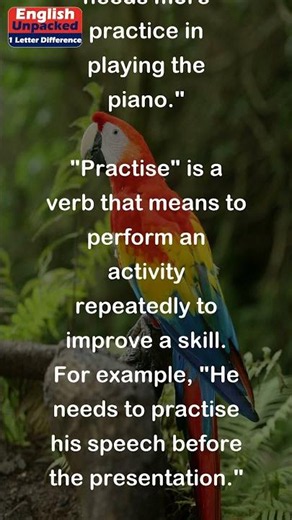 Practice and Practise (One Letter)