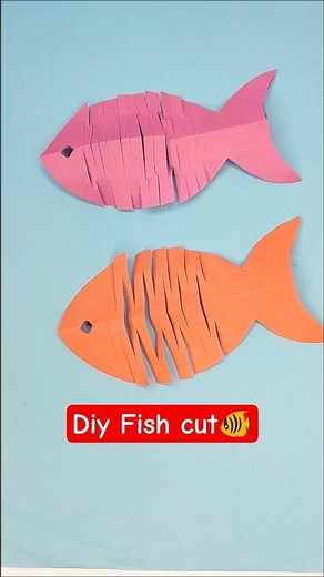 How to cutting diy fish craft in easy way. #trending