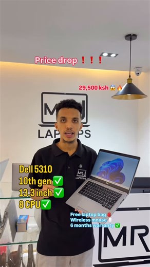 Dell latitude 5310 10th generation laptop Core i5 10th generation 8 GB RAM expandable to 16 gb ram 256 gb ssd expandable to 512 gb ssd 13.3 inch screen Windows 11 pro Office 2021 Free laptop bag 🎒 Free wireless mouse 6 months warranty 29,500 ksh 📍we are located at Nairobi cbd kimathi house along kimathi street opposite sarova Stanley 5th floor shop 503 On Google map https://g.co/kgs/WjJnER4 call 0796338017 #dell #10thgen #laptop #kenya #computer | Mrj Laptops