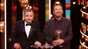 1.1M views · 20K reactions | Lee Mack and Chris McCauslan 100% seamlessly presenting the award for Female in a Comedy...  #VirginMediaBAFTAs | BAFTA | Facebook