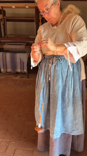 Today we’re using two types of drop spindles to spin flax! You’ll see how the whorl and hook differ, and how a wool leader helps the flax catch and start spinning. | Historic Mansker's Station