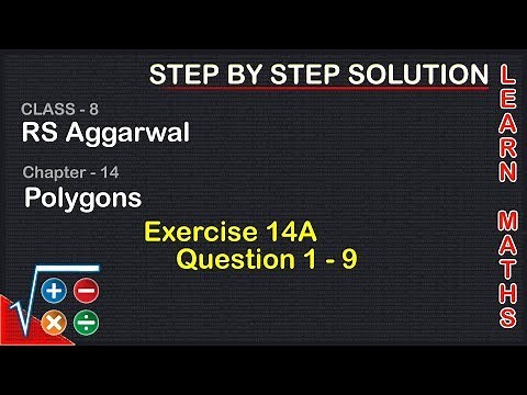 Polygons| Class 8 Exercise 14A Question 1 - 9| RS Aggarwal|Learn maths