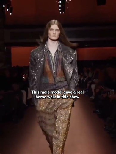 OMG the way this male model gave a real horse walk in this show is insane #shortsviral #model