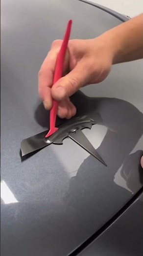 Tesla Emblem Blackout using Vinyl Wrap, step by step #carwrap #tesla