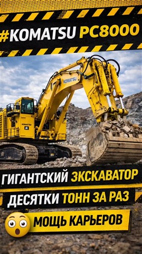 Komatsu PC8000 гигант карьеров 😳 #komatsu #экскаватор #техника #shorts #automobile #excavator #work