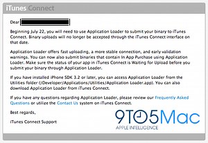 Developers: No more app uploads via iTunes Connect website starting July 22 - 9to5Mac