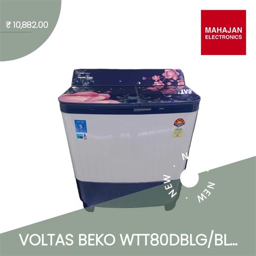 This washing machine really knows how to get your clothes dancing! 💃🕺 Introducing the Voltas Beko 8 kg Semi Automatic Top Load Washing Machine—where efficiency meets style! 🌟 With a powerful 1350 RPM and a 5-star energy rating, you’ll enjoy spotless clothes and lower bills. Say goodbye to lint with its handy lint filter, and experience the gentle Two-Way Waterfall for optimum wash. Your laundry day just got a major upgrade! 🧺✨ Don't wait—grab this beauty for just ₹10,882.00 and revolutionize