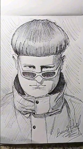 Dibujo de Oliver Tree 😎 #art #drawing #artist #shorts