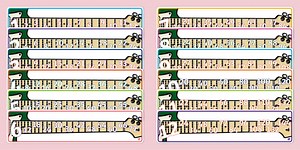 Counting in 5s up to 60 Guitar-Themed Display Poster