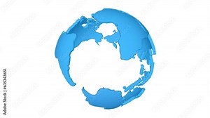 Cartoon planet Earth 3d render icon. Earth day or environment conservation concept. Save green planet concept. 4K FullHD and HD render footage animation on white with alpha matte