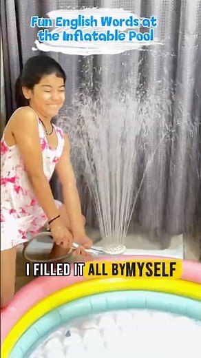 Fun English Words at the Inflatable Pool #englishvocabulary #englishspeaking #shorts #learn