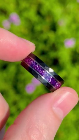 Amethyst Ring for Men – Purple Wedding Band, Black Hammered Tungsten Ring, Durable Comfort Fit Men’s Wedding Band, Unique Anniversary Gift - Etsy