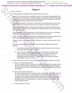 Solution Manual for Construction Project Scheduling and Control 4th Edition by Mubarak - SlideServe