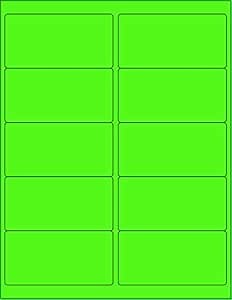 Amazon.com : NextDayLabels - 8-1/2 x 11" Neon Color High Light Fluorescent Labels for Laser & Inkjet Printer (Green Fluorescent, 4 x 2" - 10 Per Page | 250 Labels) : Office Products