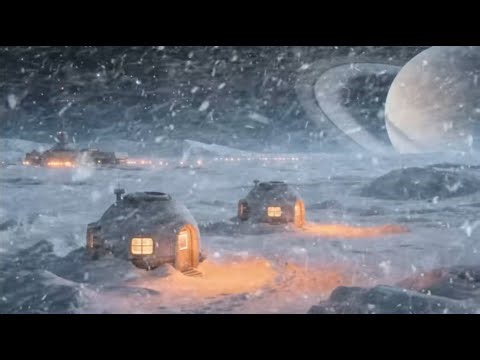 Alien Base Cabin in a Snowstorm | Sleep with the Sound of Wind and Snow