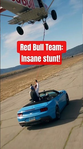 RED BULL TEAM: Insane Plane Hook Up and Jump Stunt! #redbull #stunts #basejumping