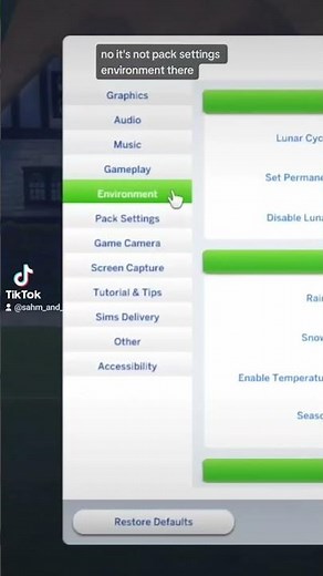 how to adjust season length, storms, and weather effects in the Sims 4 without mods or cc
